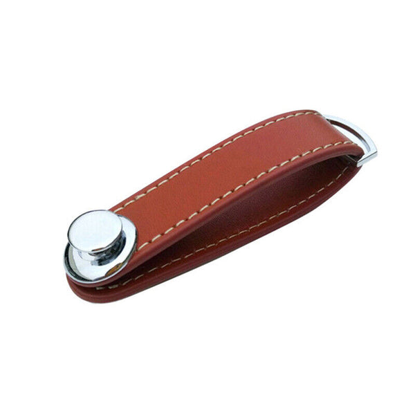 Men Leather Smart Key Holder Organizer Clip Compact Folder Keychain Brown Black