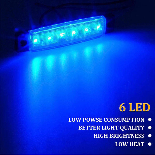 4X Marine Boat 6 LED Lamp Blue Cabin Deck Courtesy Light Stern Transom Lights AU