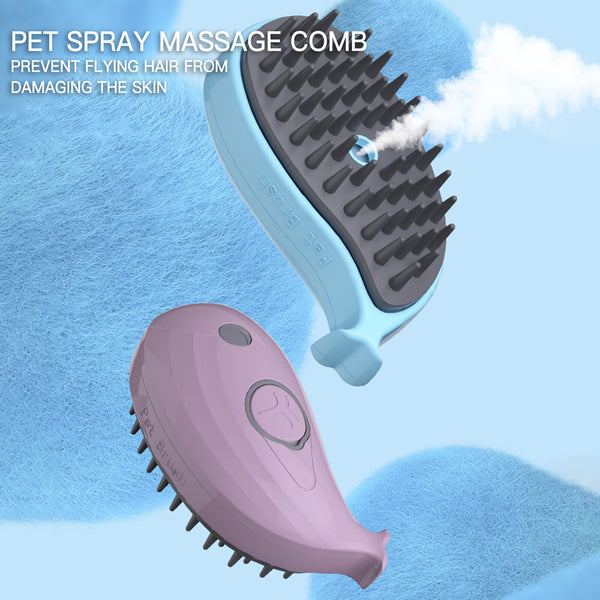 3 In 1 Electric Spray Massage Pet Comb Dog Hair Removal Comb Cat Steam Brush AU
