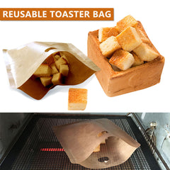10-30x Non-Stick Reusable Toaster Bags Sandwich Pouch Bag Kitchen Bread Pockets