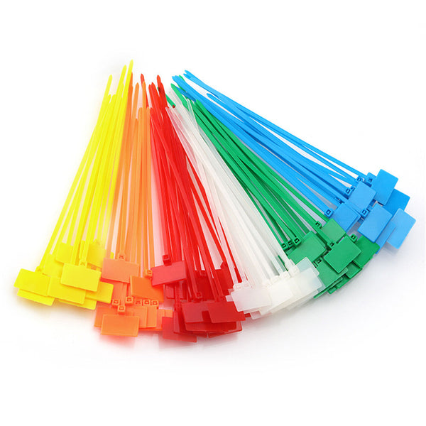 100X Colourful Nylon Self-Locking Label Tie Network Cable Marker Wire Strap AUS - Lets Party