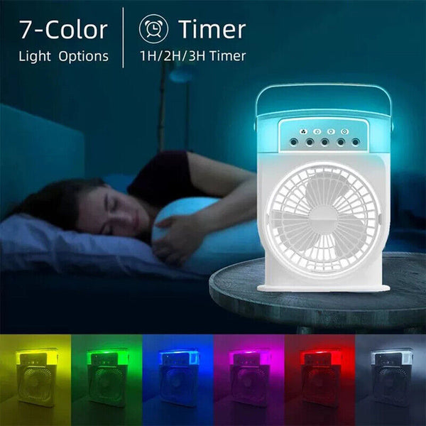 3 Speed Desk Misting Fan Spray Water Mist Fan Nightlights with 600ML Water Tank