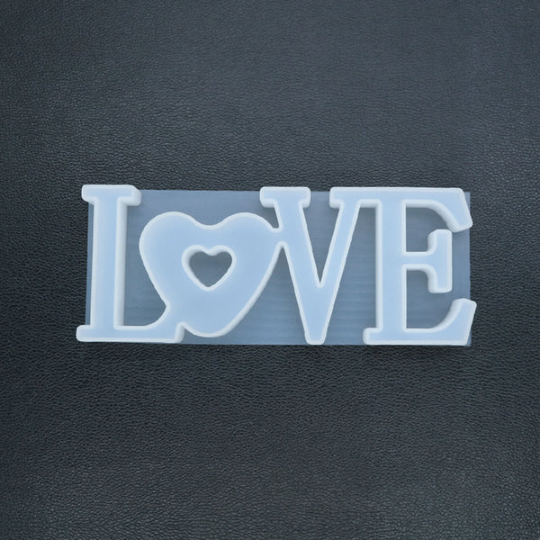 2pcs LOVE Sign Resin Casting Mold Silicone Jewelry Making Epoxy Mould Craft Tool