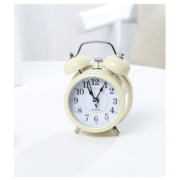 1X Twin Bell Alarm Clock Vintage Retro Loud Clocks Battery Bedside Desk Analogue