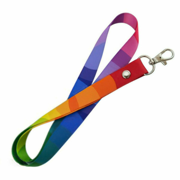 2PCS Rainbow Colorful Neck Lanyard Strap String Phone ID Badge Keys Holder AU - Lets Party