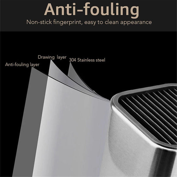 Universal Steel Knife Block Knives Holder Storage Rack Kitchen Stand Tool Gadget