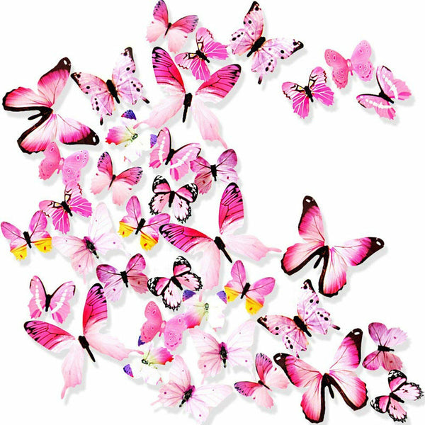 12PCS 3D 3D DIY Wall Decal Stickers Butterfly Home Room Art Decor Decorations AU