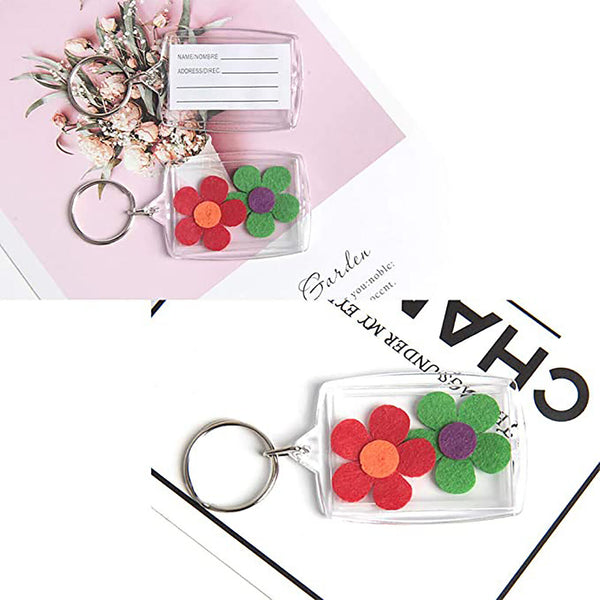5pcs Clear Acrylic Blank Photo Picture Frame Key Ring Keychain Keyring Gift AUS