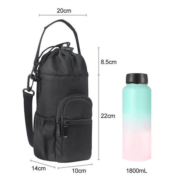 1-3x Portable Water Bottle Carrier Insulated Cup Cover Bag Holder Pouch w/ Strap