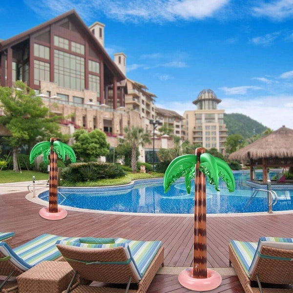 2PCS Palm Tree Hawaiian Party Supplies Beach Pool Decor Blow Up 90cm Inflatable