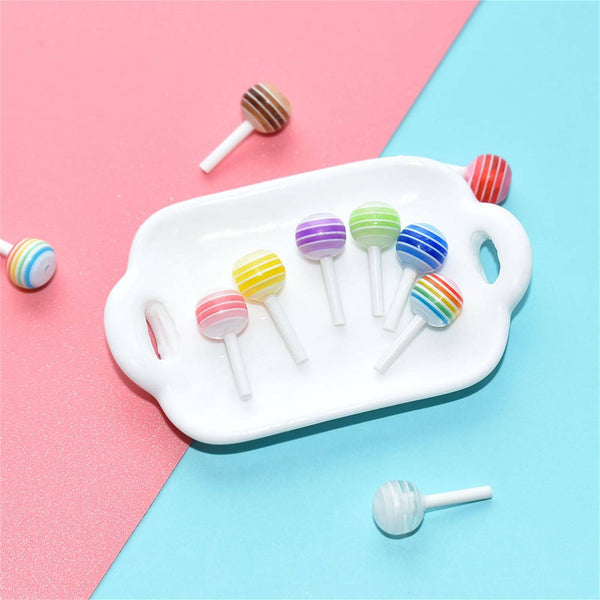 50x 3D Lollipop Shaped For Nail Coffin Tips Stickers Jewelry Decor Manicure AU