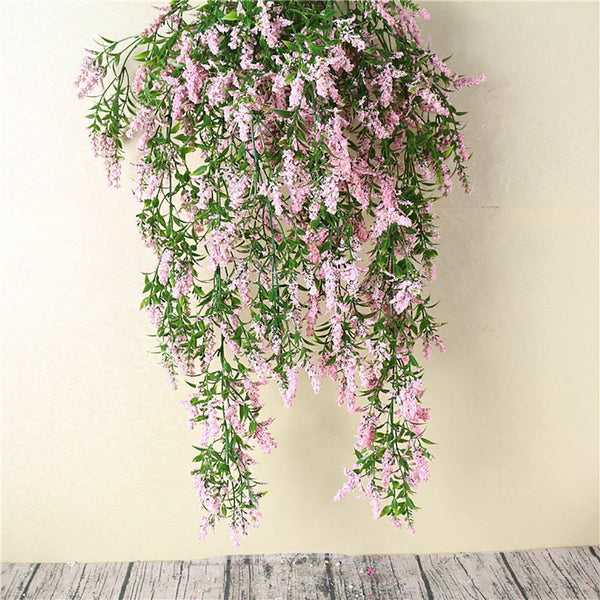 4PCSHanging Artificial Plants Fake Lavender Home Porch Decor Party Vine Flower
