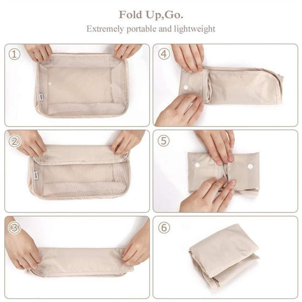 8PCS Storage Bag Travel Packing Cubes Pouches Luggage Organiser Clothes Suitcase