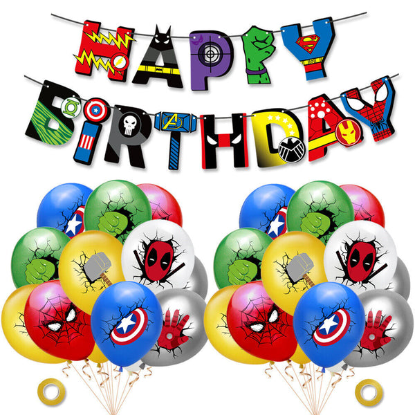 Avengers Party Supplies Set – Kids Superhero Birthday Decorations Kit