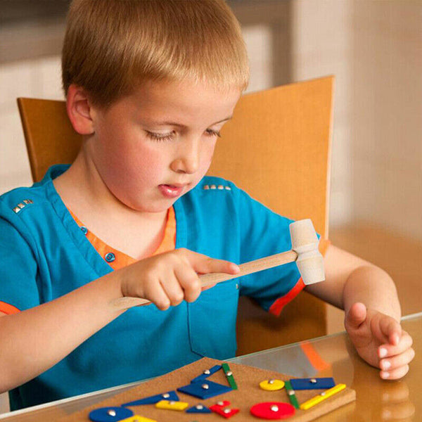 1-50X Wooden Mini Hammer Mallet Kids Flat Head Toy Carving DIY Ornaments Toy AU