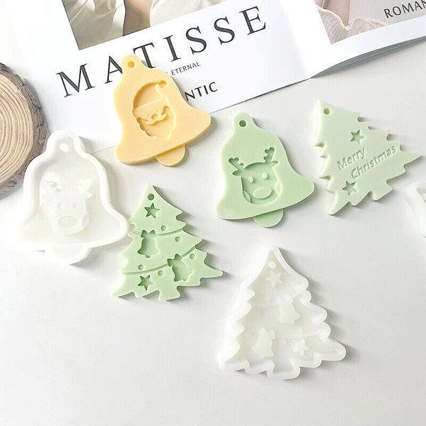 Christmas Tree Chocolate Cake Jelly Tray Mold Santa Claus Soap DIY Silicone Mold