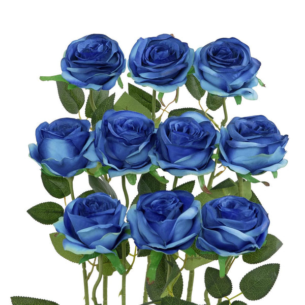 UP 50X 51cm Long Stem Artificial Rose Flowers Velvet Bunch Wedding Home Bouquet