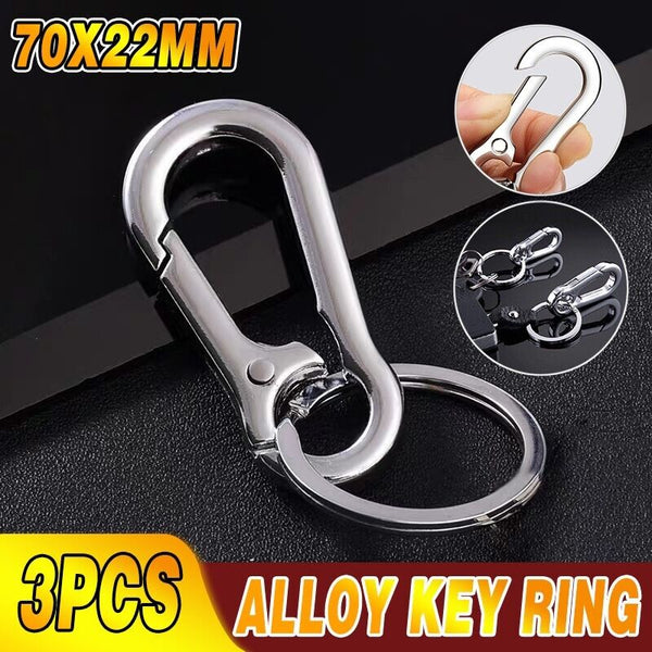 3PCS Clasp Clips Hook Alloy Key Ring Split Detachable Keychain Durable Diy AU