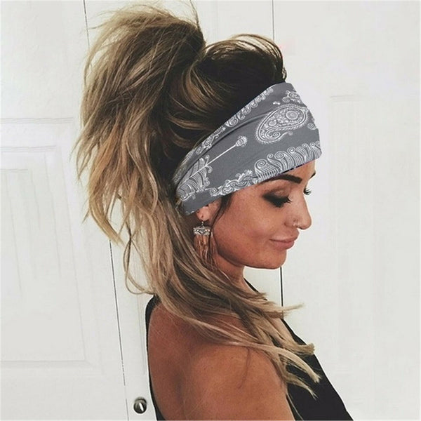 Women Ladies Sports Yoga Gym Stretch Wide Headband Hair Band Running Head Wrap