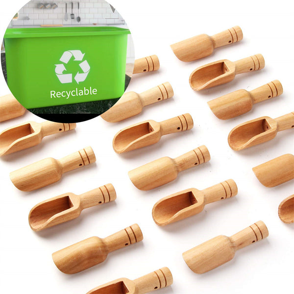 Mini Wooden Salt Spoons Tea Coffee Scoops Seasoning Candy Spices Bath Salt Spoon