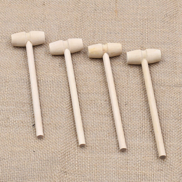 1-50X Wooden Mini Hammer Mallet Kids Flat Head Toy Carving DIY Ornaments Toy AU
