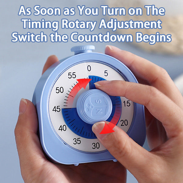 60 Minutes Visual Analog Timer Countdown Clock Time Management Kids Adult Tool