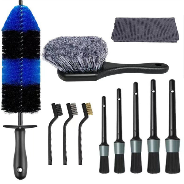 11X Car Wheel Tire Brushes Set Clean Detailing Kit Wheel Rim Cleaning Wash Mitt