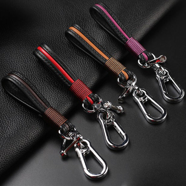 Fashion Metal Leather Car Keychain Keyring Keyfob Key Chain Ring Holder Bag Gift