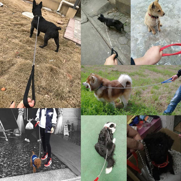 120cm Pet Dog Puppy Metal Chain Lead With Soft Padded Handle Leash Duty AUS