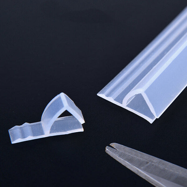 4pcs 6mm/8mm/10mm Silicone Water Seal Strip Windows Bathroom Shower Screen Door
