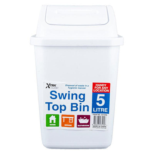 Home Kitchen Office Swing Lid Waste Bin Garbage Rubbish Trash Can 10L/20L Basket