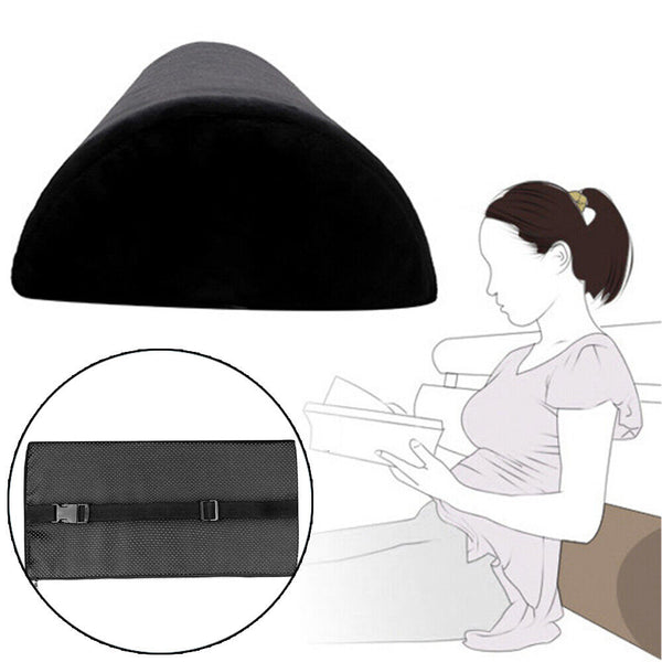 Pillow Back Support Cushion Lumbar Bolster Memory Leg Half Moon Foam Pain Relief