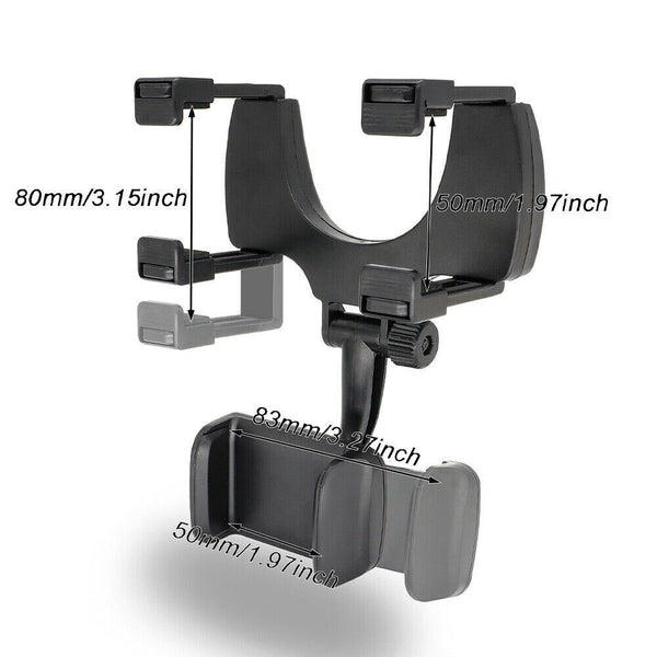 Universal 360° In Car Mobile Phone Holder Rear View Mirror Mount Cradle Stand AU