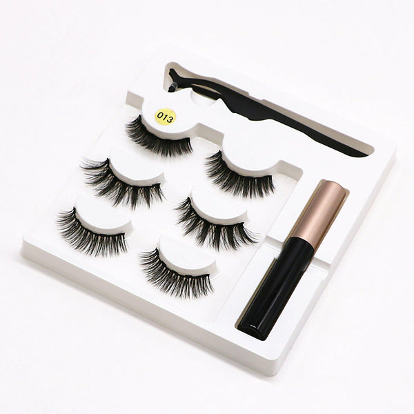 Magnetic False Eyelashes Natural Eye Lashes Extension Liquid Eyeliner Tweezer