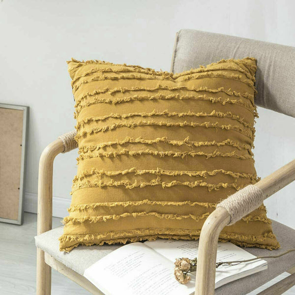 Boho Tassels Fringe Cushion Cover Striped Decorative Lounge Cushion Cover 45x45