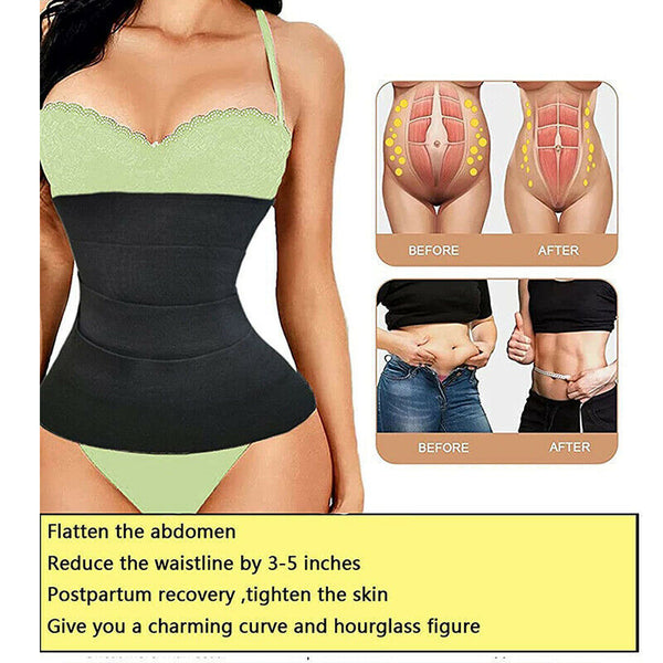 Slimming Bandage Wrap Lumbar Waist Support Sauna Belt Trimmer Body Shape AU
