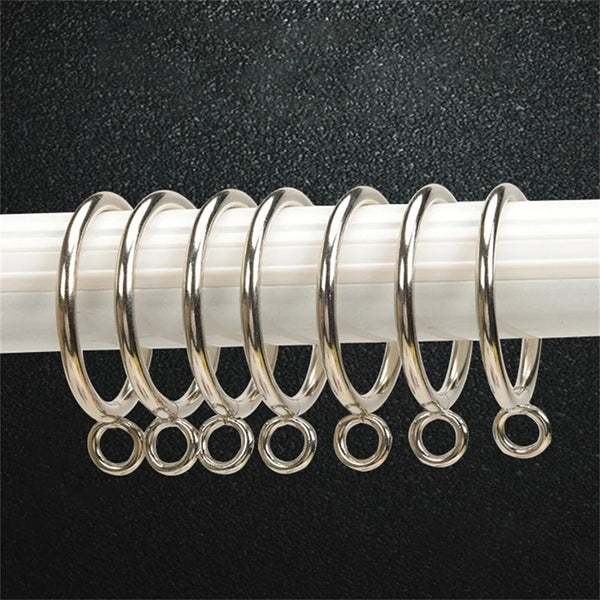 100Pcs Hinged Curtain Rings Hooks Multipurpose Clips Shower Curtain Open-up Ring - Lets Party
