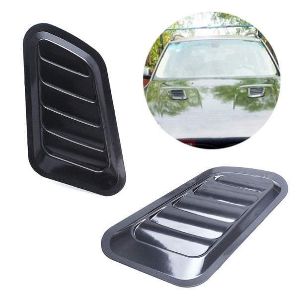 2PCS Universal Car Decorative Air Flow Intake Scoop Turbo Bonnet Vent Cover Hood