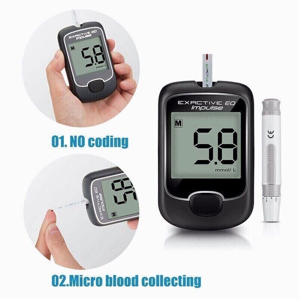 Blood Glucose Monitor Diabetes Testing Kit Blood Sugar Meter with 50 Test Strips