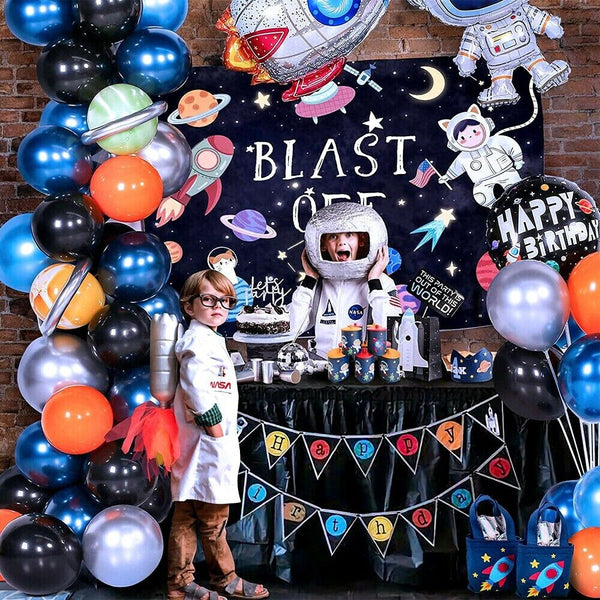 Space Astronaut Rocket Balloon Set Party Supplies Kids Birthday Decoration