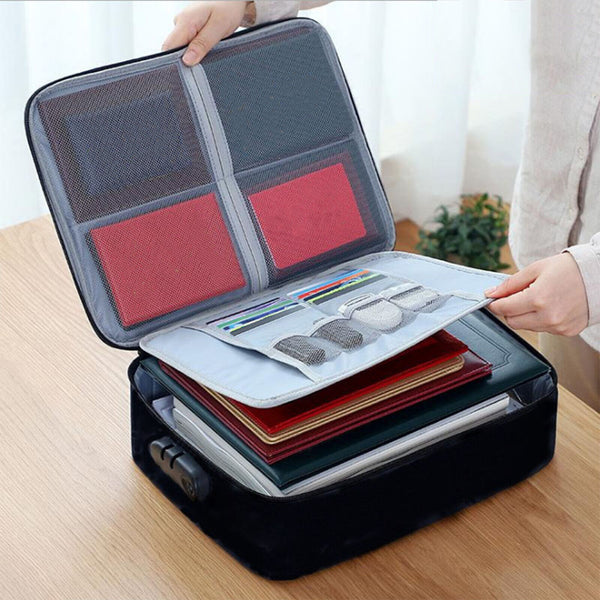 Document Bag Storage Pouch Case with Lock Zipper for Home Office Case AU SELLER