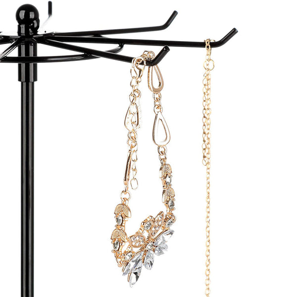 Jewelry Rotating Ring Display Holder Organizer Necklace Stand Rack 16 Hooks New