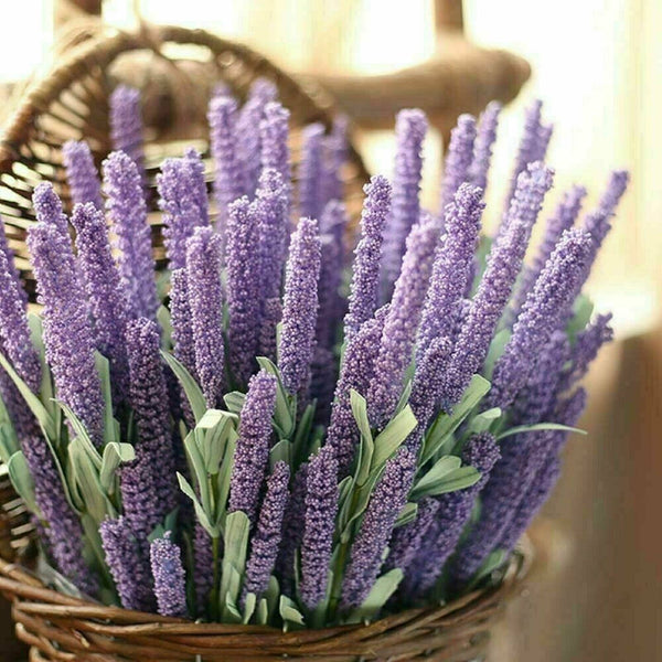 10X 12Heads Lavender Artificial Flower Bouquet Home Wedding Garden Floral Decor