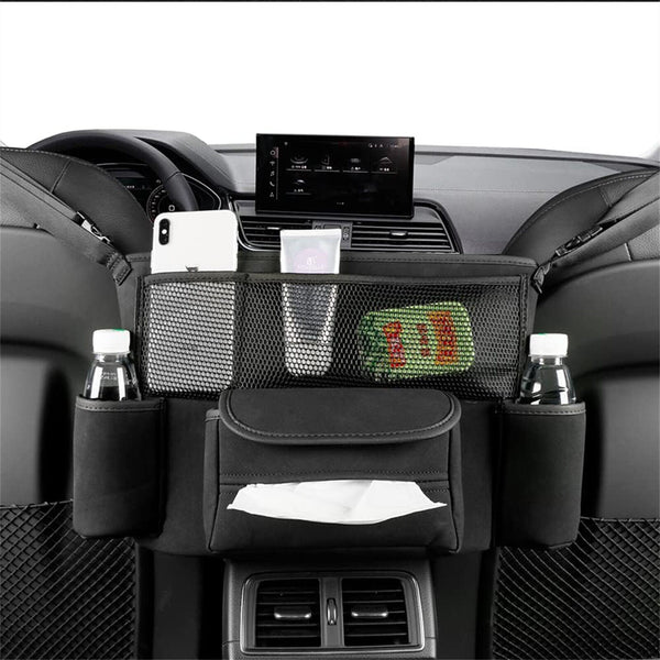 Car Net Pocket Handbag Storage Organiser Holder Between Seat PU Leather Bag AU