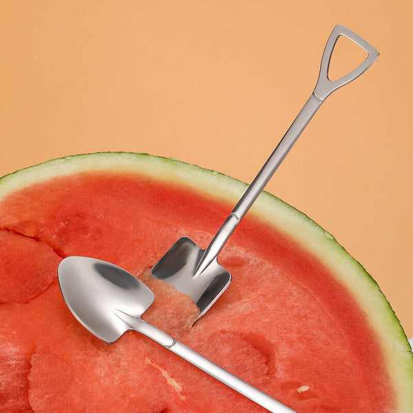 2PCS Stainless Steel Shovel Spoons Set With Box Cake Fruit Dessert XMAS Gifts