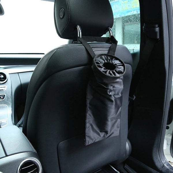 Car Travel Trash Can Bin Rubbish Garbage Hang Storage Bag Hanger Back Seat