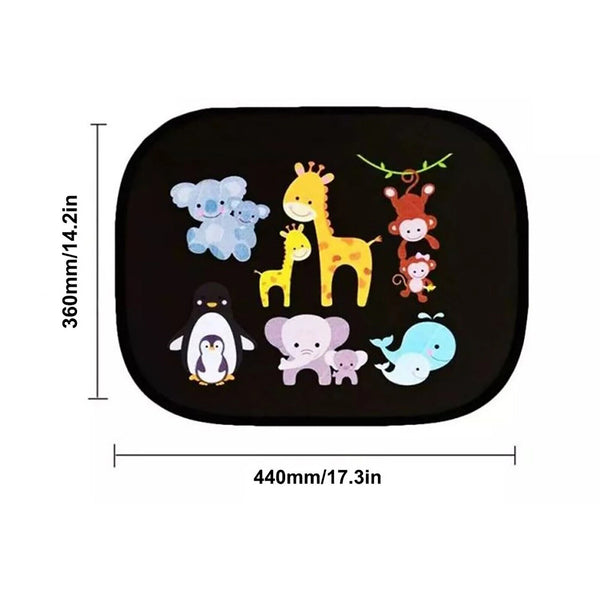 2X Animal Universal Car Side Window Sun Shade Visor UV Protector For Baby Kid AU