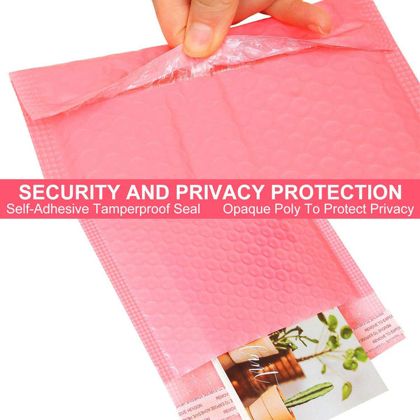 50Pcs Bubble Mailers Padded Envelopes Lined Poly Mailer Self Seal Pink 5 Size AU