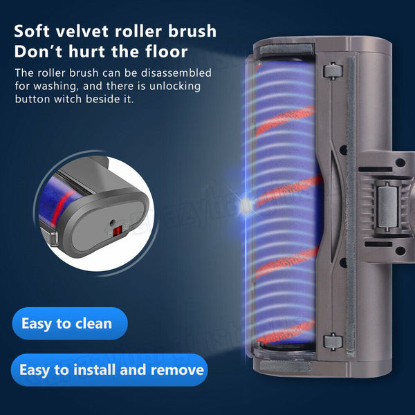 Cordless Vacuum Cleaner Floor Brush Fluffy Roller Head For Dyson V7 V8 V10 V11 - Lets Party
