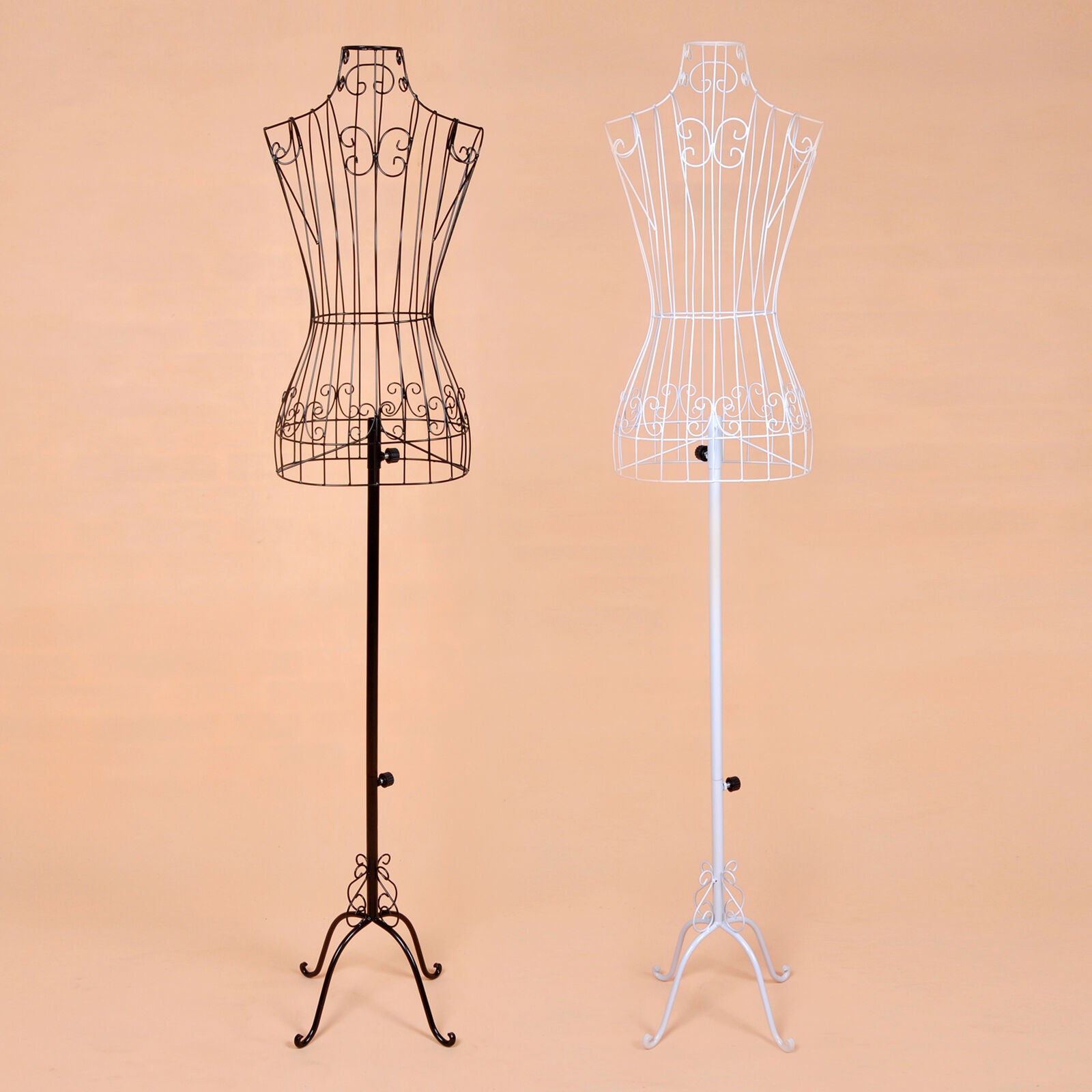 1 Black Female Metal Mannequin Dressmaker Wire Model Adjustable Display Stand AU